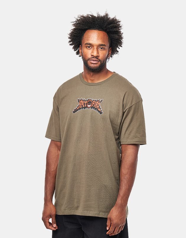 Spitfire Flame Out Bighead Fill T-Shirt - Military Green/Red