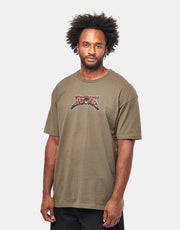 Spitfire Flame Out Bighead Fill T-Shirt - Military Green/Red