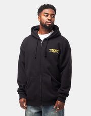 Anti Hero Basic Eagle Embroidered Zip Hoodie - Black/Yellow