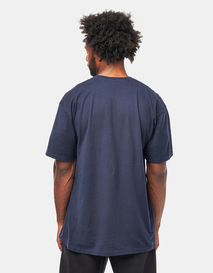 Krooked Sun Heart T-Shirt - True Navy