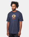 Krooked Sun Heart T-Shirt - True Navy