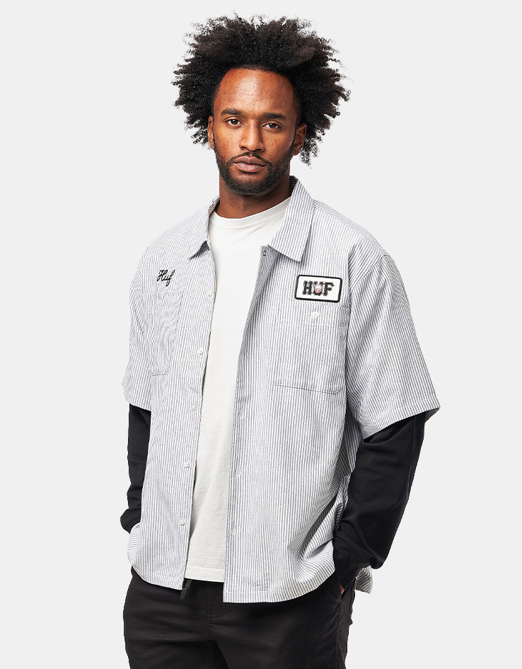 HUF x Spitfire Union Work Shirt - Black/White