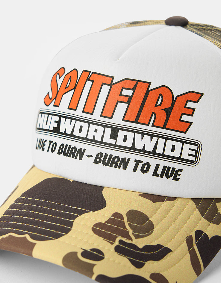HUF x Spitfire Burn Forever Trucker Cap - Camo
