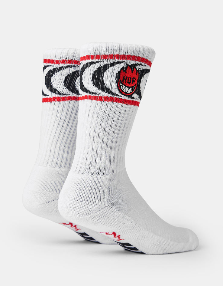 HUF x Spitfire Spiral Socks - White