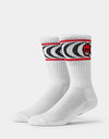HUF x Spitfire Spiral Socks - White