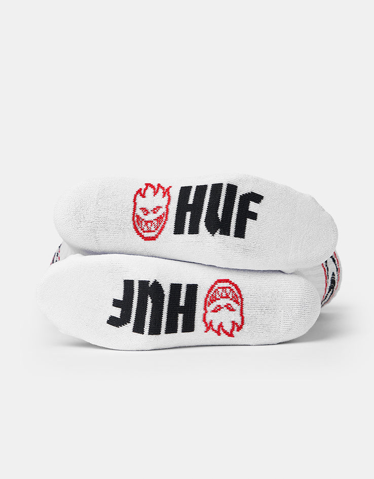 HUF x Spitfire Spiral Socks - White