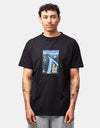Magenta Airline T-Shirt -  Black
