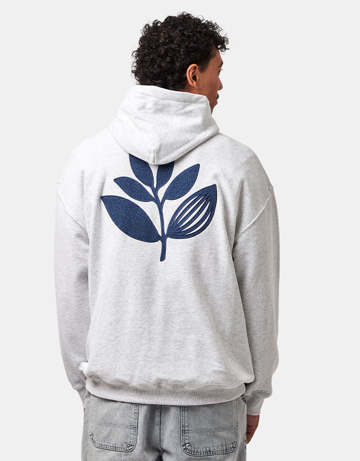 Magenta Denim Plant Pullover Hoodie - Ash
