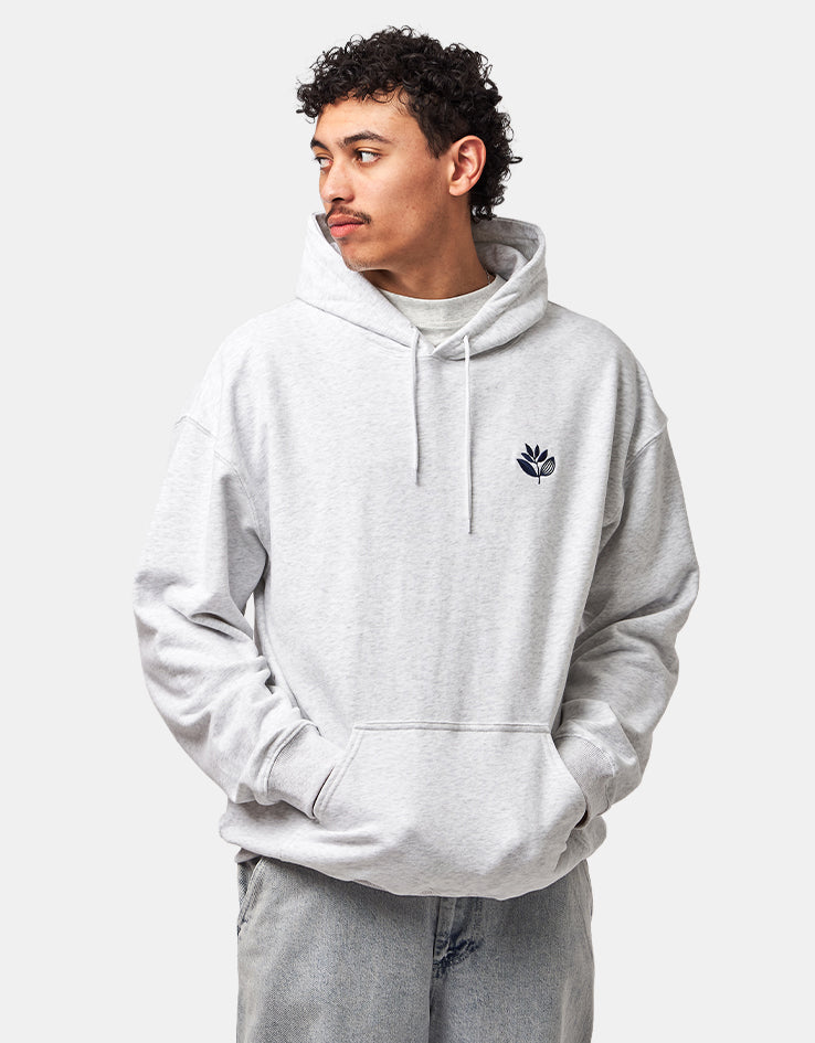 Magenta Denim Plant Pullover Hoodie - Ash