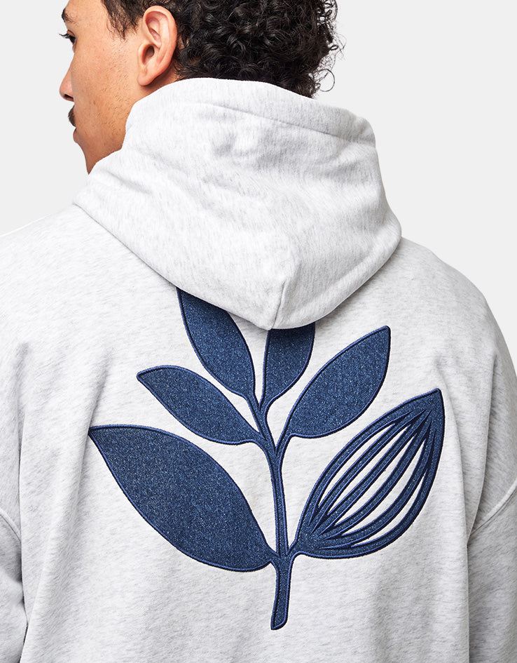 Magenta Denim Plant Pullover Hoodie - Ash