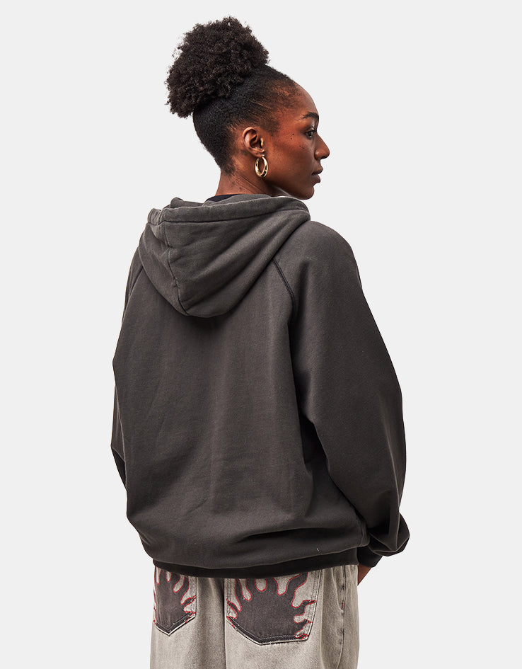 Butter Goods Stretch Zip-Thru Hoodie - Washed Black
