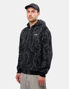 Butter Goods Thorn Camo Waffle Zip-Thru Hoodie - Black