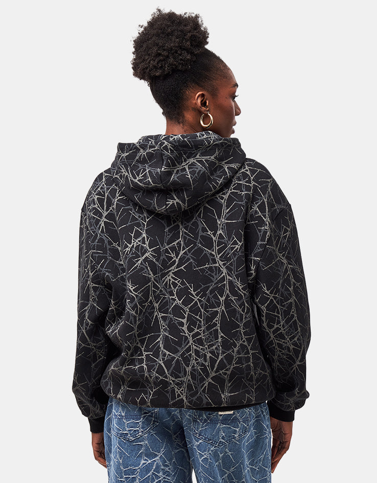 Butter Goods Thorn Camo Waffle Zip-Thru Hoodie - Black