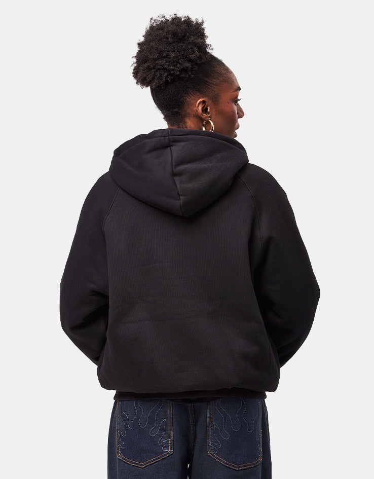 Butter Goods Plaid Lined Zip-Thru Hoodie - Black