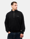 Butter Goods Panel 1/4 Zip Sweater - Washed Black