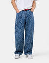Butter Goods Thorn Camo Wide Cut Denim Jeans - Washed Indigo