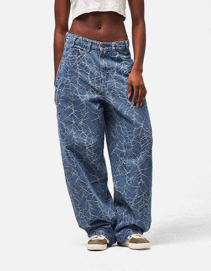 Butter Goods Thorn Camo Wide Cut Denim Jeans - Washed Indigo