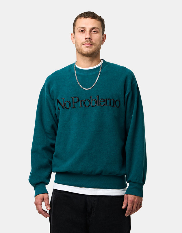 No Problemo Reverse Fleece Sweatshirt - Teal