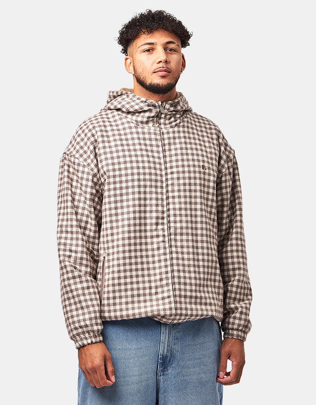 Route One Fleece Lined Cotton Jacket - Ecru Plaid