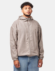Route One Fleece Lined Cotton Jacket - Ecru Plaid