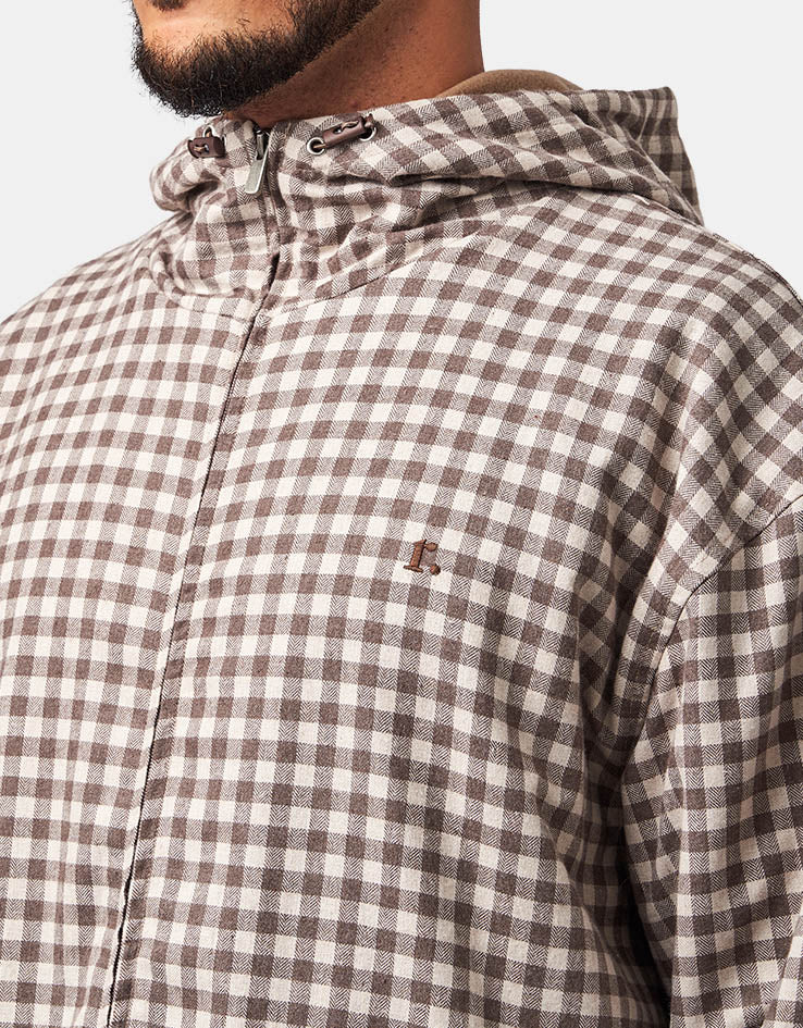 Route One Fleece Lined Cotton Jacket - Ecru Plaid