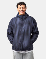 Route One Fleece Lined Cotton Jacket - Navy Plaid