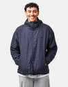 Route One Fleece Lined Cotton Jacket - Navy Plaid