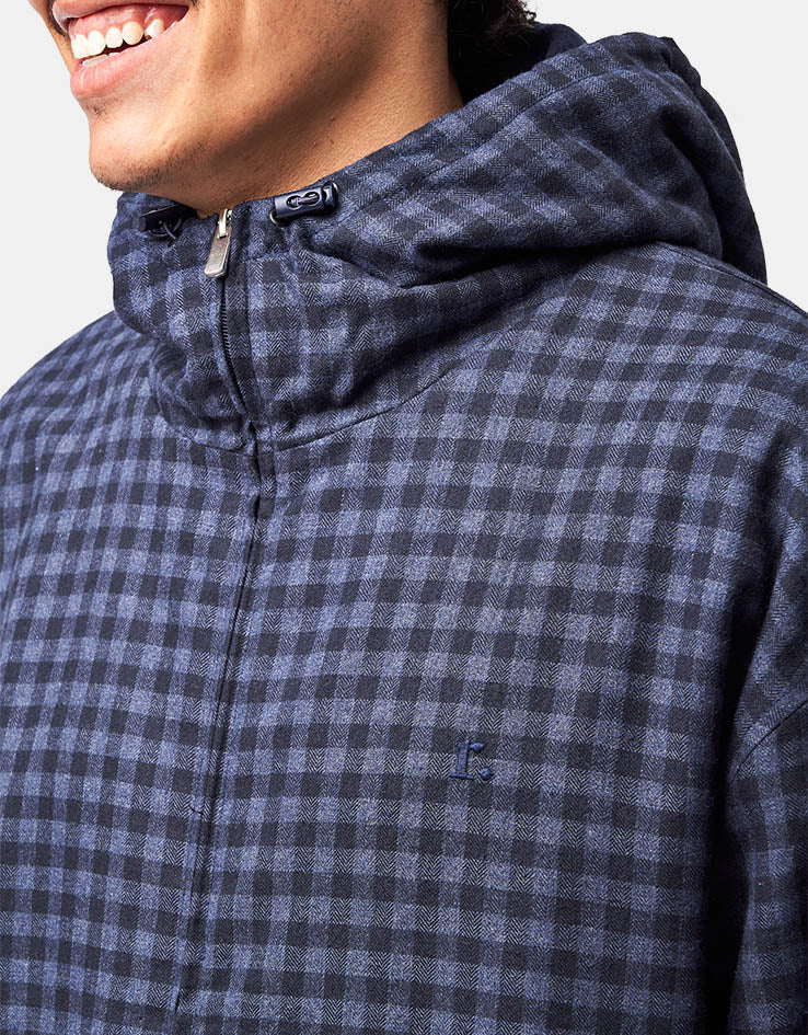 Route One Fleece Lined Cotton Jacket - Navy Plaid