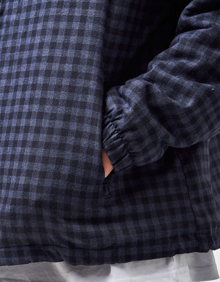 Route One Fleece Lined Cotton Jacket - Navy Plaid