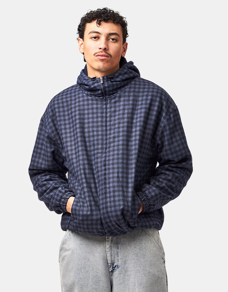 Route One Fleece Lined Cotton Jacket - Navy Plaid