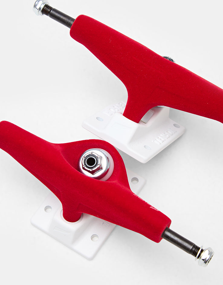 Tensor Mag Light 5.25 Velvet Skateboard Trucks - Red/White (Pair)