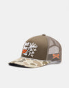 Dark Seas Bucked Trucker Cap - Olive/Camo