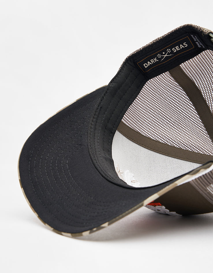 Dark Seas Bucked Trucker Cap - Olive/Camo