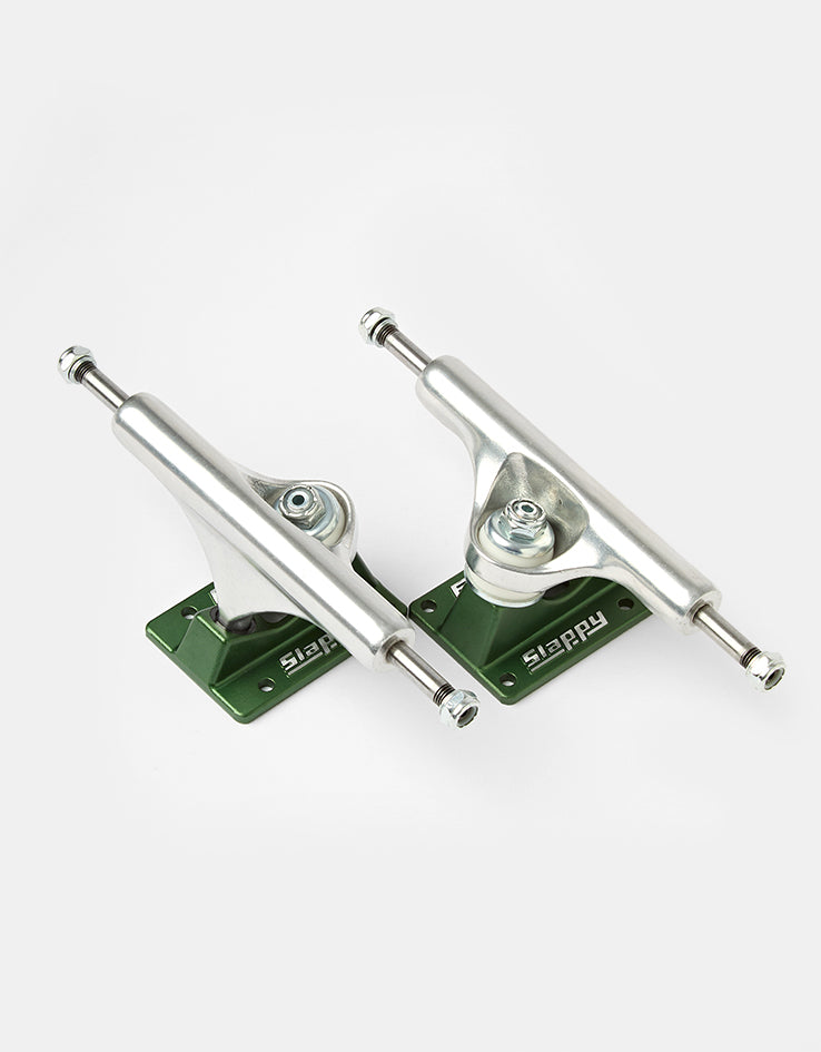 Slappy ST1 Hollow Lights Skateboard Trucks - Polished/Gunmetal Green (Pair)
