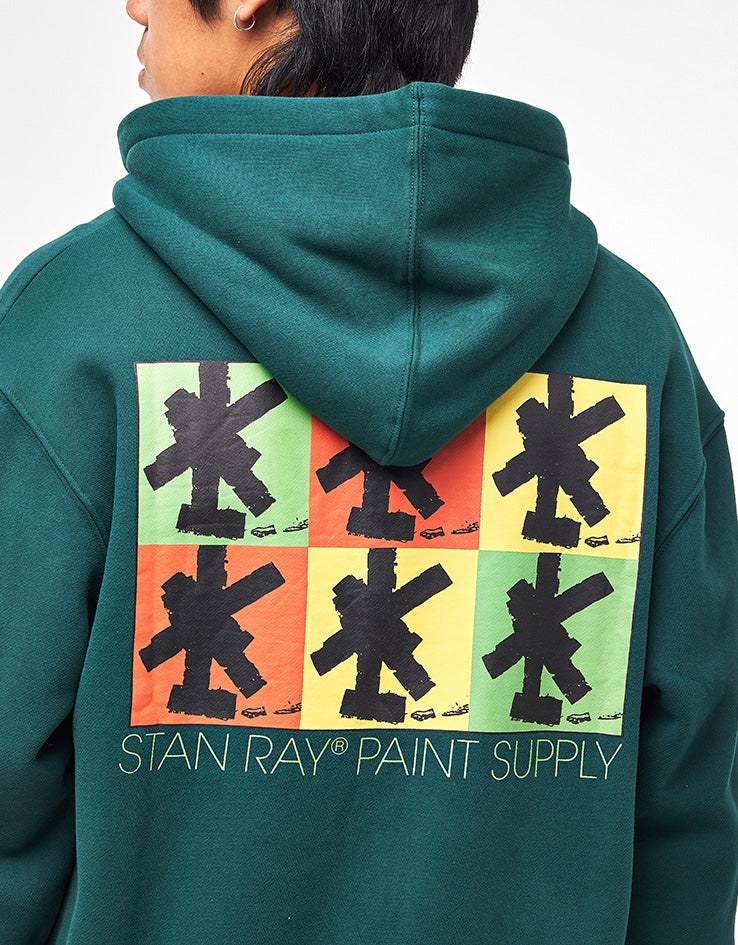 Stan Ray Brush Squares Zip Hoodie - Botanical Green