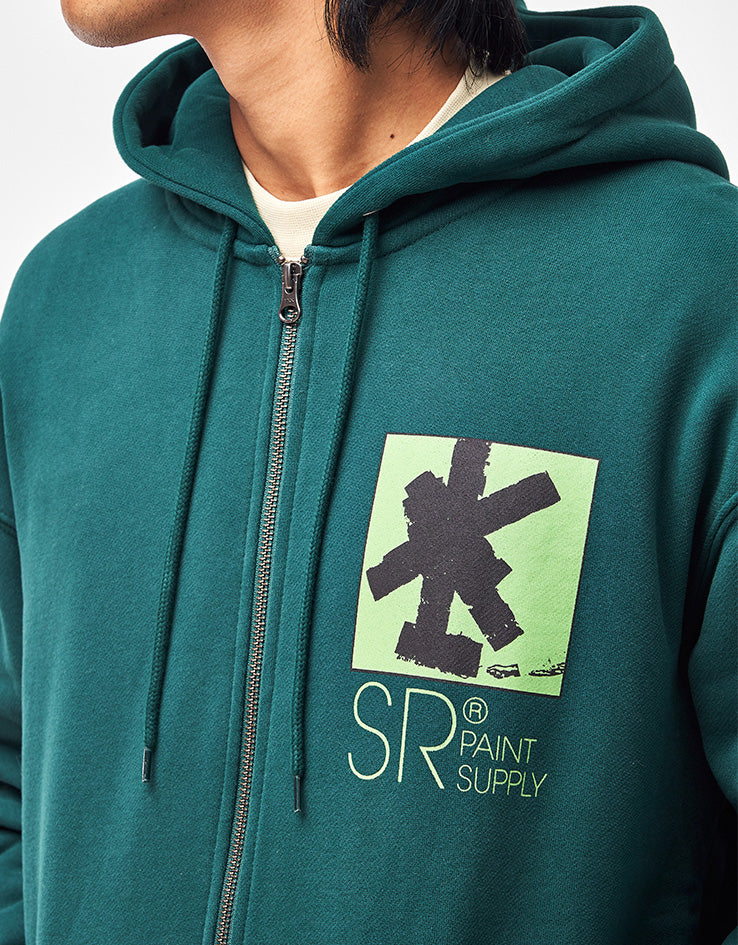 Stan Ray Brush Squares Zip Hoodie - Botanical Green