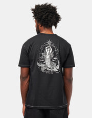 Dark Seas Folklore Contrast Stitch T-Shirt - Heather Black