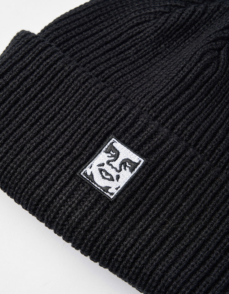 Obey Mid Icon Patch Cuff Beanie - Black