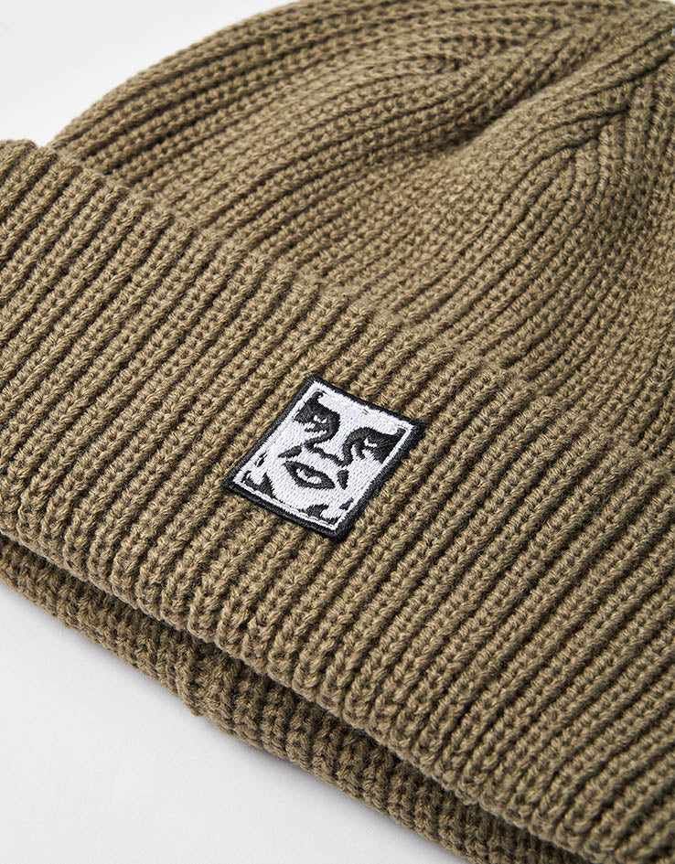 Obey Mid Icon Patch Cuff Beanie - Dull Army