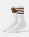 Obey Cooper II Crew Socks - White / Demitasse