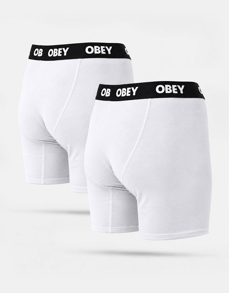 Obey Established Work 2 Pack Boxer Shorts - White