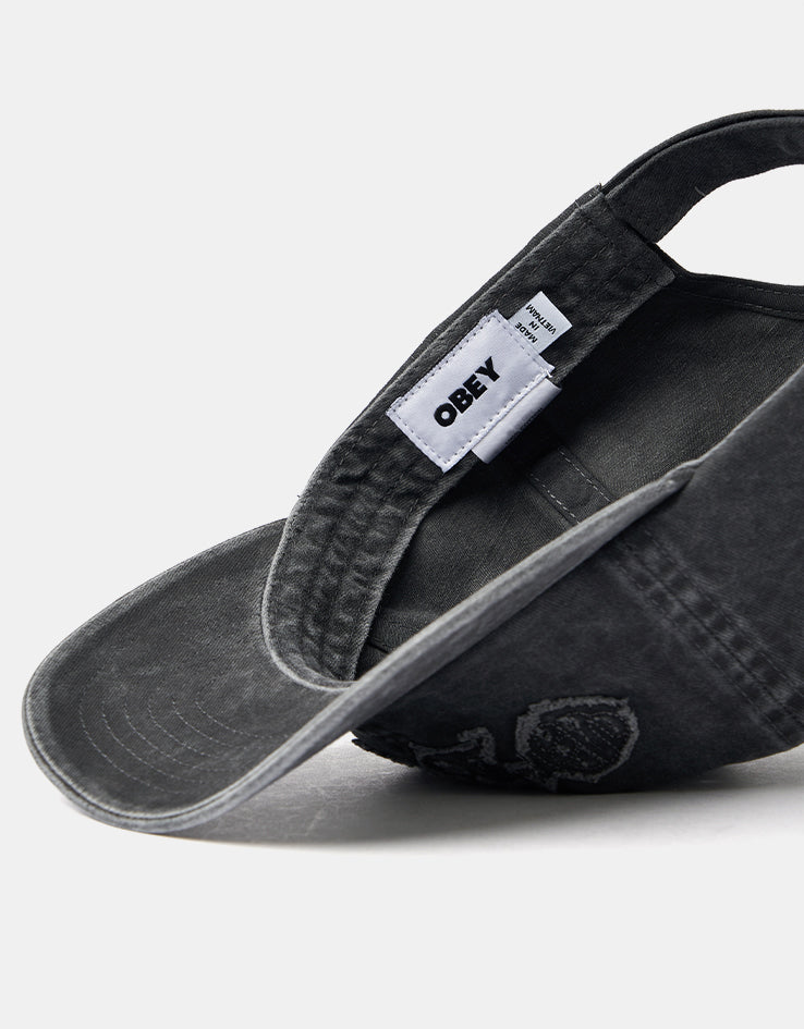 Obey Pigment Static 6 Panel Velcro Back Cap - Pigment Black