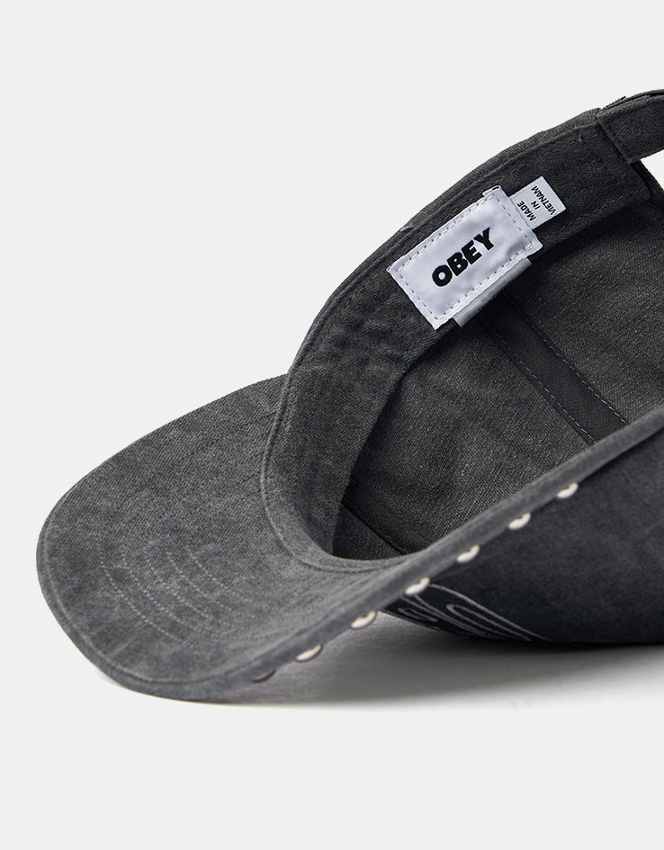 Obey Pigment Anti 6 Panel Velcro Back Cap - Pigment Black