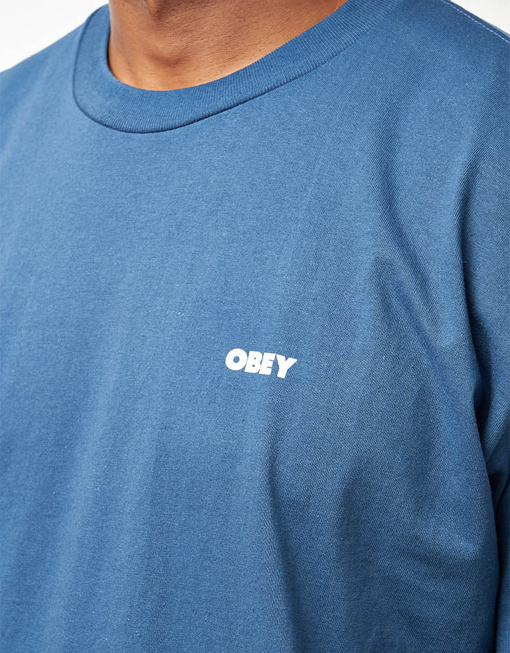 Obey Resistance Skull T-Shirt - Harbor Blue