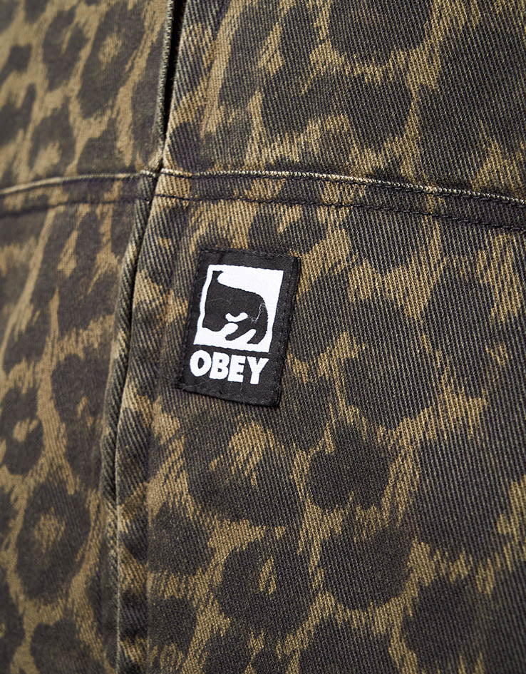 Obey Studded Zip Up Jacket - Dark Leopard