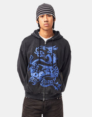 Obey Draco Zip Hoodie - Dusty Black Limo