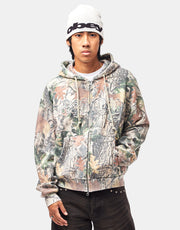 Obey Gothic Zip Hoodie - Dusty Vintage Wood Camo