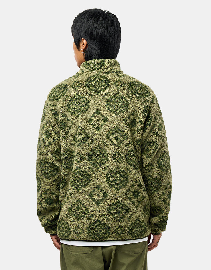 Columbia Rugged Ridge™ High Pile Half Zip Fleece - Stone Green Checked Out/Greenscape