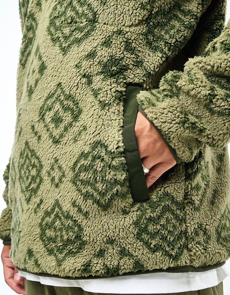 Columbia Rugged Ridge™ High Pile Half Zip Fleece - Stone Green Checked Out/Greenscape