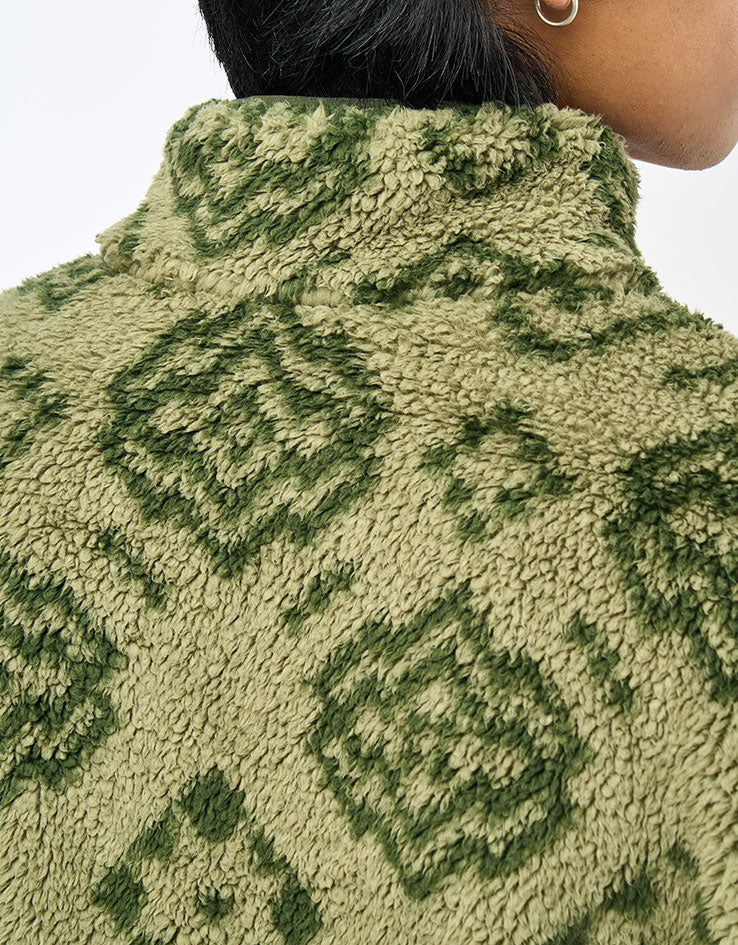 Columbia Rugged Ridge™ High Pile Half Zip Fleece - Stone Green Checked Out/Greenscape